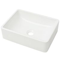 vidaXL Lavatório em cerâmica 41x30x12 cm branco