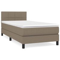 vidaXL Boxspring met matras stof taupe 80x200 cm