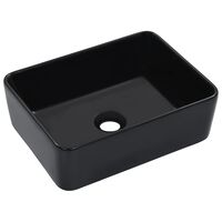 vidaXL Lavatório 40x30x13 cm cerâmica preto