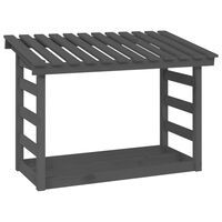 vidaXL Firewood Rack Grey 108x64.5x78 cm Solid Wood Pine