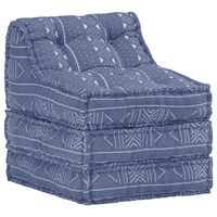 vidaXL Modular Pouffe Indigo Fabric