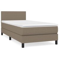 vidaXL Κρεβάτι Boxspring με Στρώμα Taupe 80x200 εκ. Υφασμάτινο