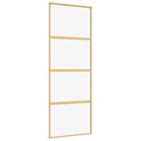 vidaXL Schuifdeur 76x205 cm helder ESG-glas en aluminium goudkleurig