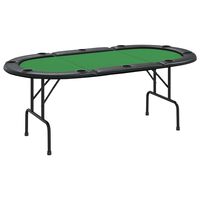 vidaXL Sklopivi stol za poker za 10 igrača zeleni 206 x 106 x 75 cm