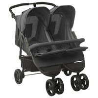 vidaXL Carrito para gemelos de acero gris antracita