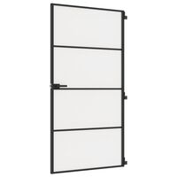 vidaXL Binnendeur smal 102,5x201,5 cm gehard glas en aluminium zwart