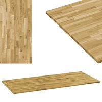 vidaXL Tafelblad rechthoekig 23 mm 100x60 cm massief eikenhout