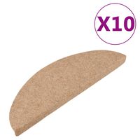 vidaXL Trappstegsmattor självhäftande 10 st beige 65x22,5x3,5 cm