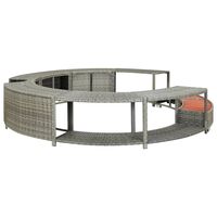 vidaXL Hottub-ombouw poly rattan grijs