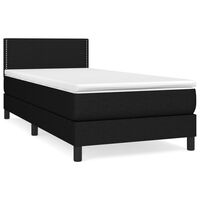 vidaXL Κρεβάτι Boxspring με Στρώμα Μαύρο 80 x 200 εκ. Υφασμάτινο