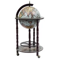 vidaXL Globe Bar Wine Stand Eucalyptus Wood Blue