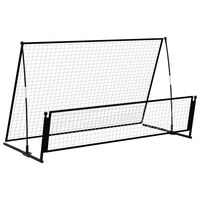 vidaXL 2 in 1 Soccer Rebounder Football Goal 202x104x120 cm Steel