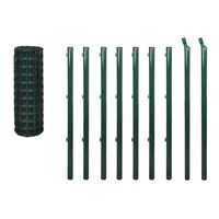 vidaXL Set de euro valla acero verde 10x0,8 m