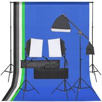 vidaXL Photo Studio Kit with Light Set and Backdrop