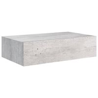 vidaXL Estante de pared con cajón MDF gris hormigón 40x23,5x10 cm