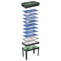 vidaXL Mesa de jogos 15-em-1 121x61x82 cm cor preto