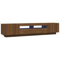 vidaXL 2-tlg. TV-Schrank-Set LED-Leuchten Braun Eiche Holzwerkstoff