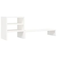 vidaXL Monitor Stand White 81x20x30 cm Solid Wood Pine