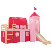 vidaXL Lit mezzanine d'enfants avec toboggan et échelle Pin 208x230 cm