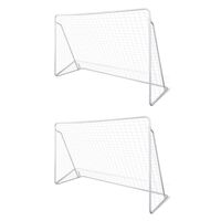 vidaXL Balizas de futebol com redes 2 pcs aço 240x90x150 cm