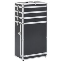 vidaXL Make-up Trolley Aluminium Black