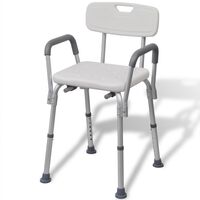 vidaXL Shower Chair Aluminium White