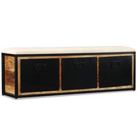 vidaXL Aufbewahrungsbank 3 Schubladen Mangoholz Massiv 120x30x40 cm