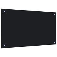 vidaXL Küchenrückwand Schwarz 70x40 cm Hartglas