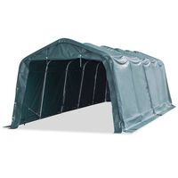 vidaXL mājlopu nojume, tumši zaļa, PVC, 3,3x8 m, 550 g/m², noņemama