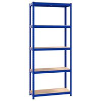 VidaXL 5-Layer Storage Shelf Blue Steel&Madeira de engenharia