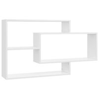 vidaXL Prateleiras parede 104x20x58,5cm contraplacado branco brilhante