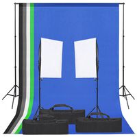 vidaXL Photo Studio Kit with Light Set and Backdrop