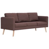 vidaXL Trivietė sofa, ruda, audinys