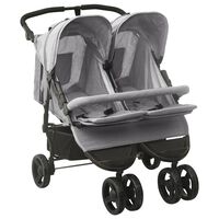 vidaXL Carrito para gemelos de acero gris claro