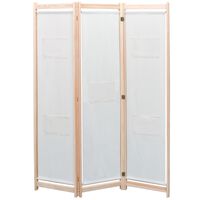 vidaXL 3-panels rumdeler 120 x 170 x 4 cm stof cremefarvet