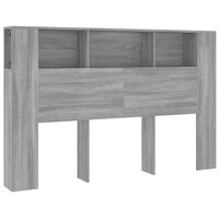 vidaXL Headboard Cabinet Grey Sonoma 160x18.5x104.5 cm