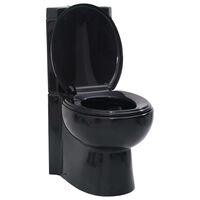 vidaXL Toilette d'angle en céramique pour salle de bains noir