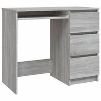 vidaXL Bureau 90x45x76 cm bewerkt hout grijs sonoma eikenkleurig