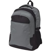 vidaXL Schulrucksack 40 L Schwarz und Grau