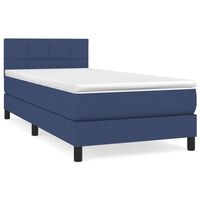 vidaXL Sommier à lattes de lit avec matelas Bleu 80x200 cm Tissu