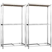 vidaXL Porte-pneus à 2 niveaux 2 pcs Argenté 110x40x180 cm Acier