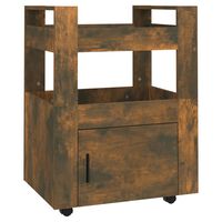 vidaXL Carrito de cocina madera contrachapada roble ahumado 60x45x80cm