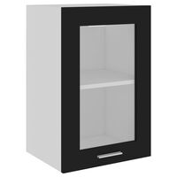 vidaXL Armario colgante cristal madera contrachapada negro 40x31x60 cm