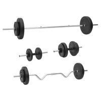 vidaXL Juego de barras y mancuernas con discos 60 kg