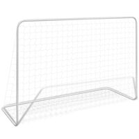 vidaXL Baliza de futebol com rede 182x61x122 cm aço branco