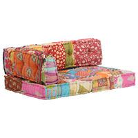 vidaXL Pouffe Patchwork Fabric