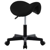 vidaXL Work Stool Black Faux Leather