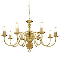 vidaXL Candelabru, auriu, 8 becuri E14