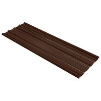 vidaXL Roof Panels 12 pcs Galvanised Steel Brown