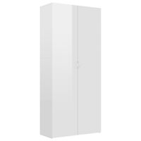 800294 vidaXL Shoe Cabinet High Gloss White 80x35,5x180 cm Chipboard